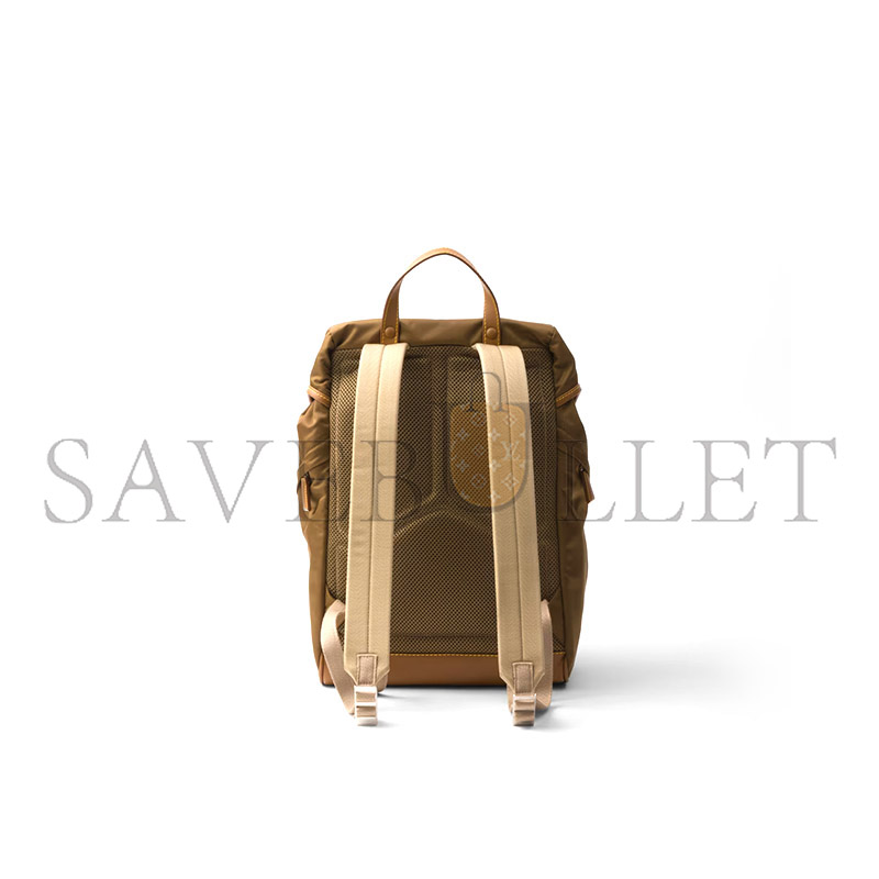 PRADA RE-NYLON AND LEATHER BACKPACK 2VZ135 F0594 (45*27*17cm)